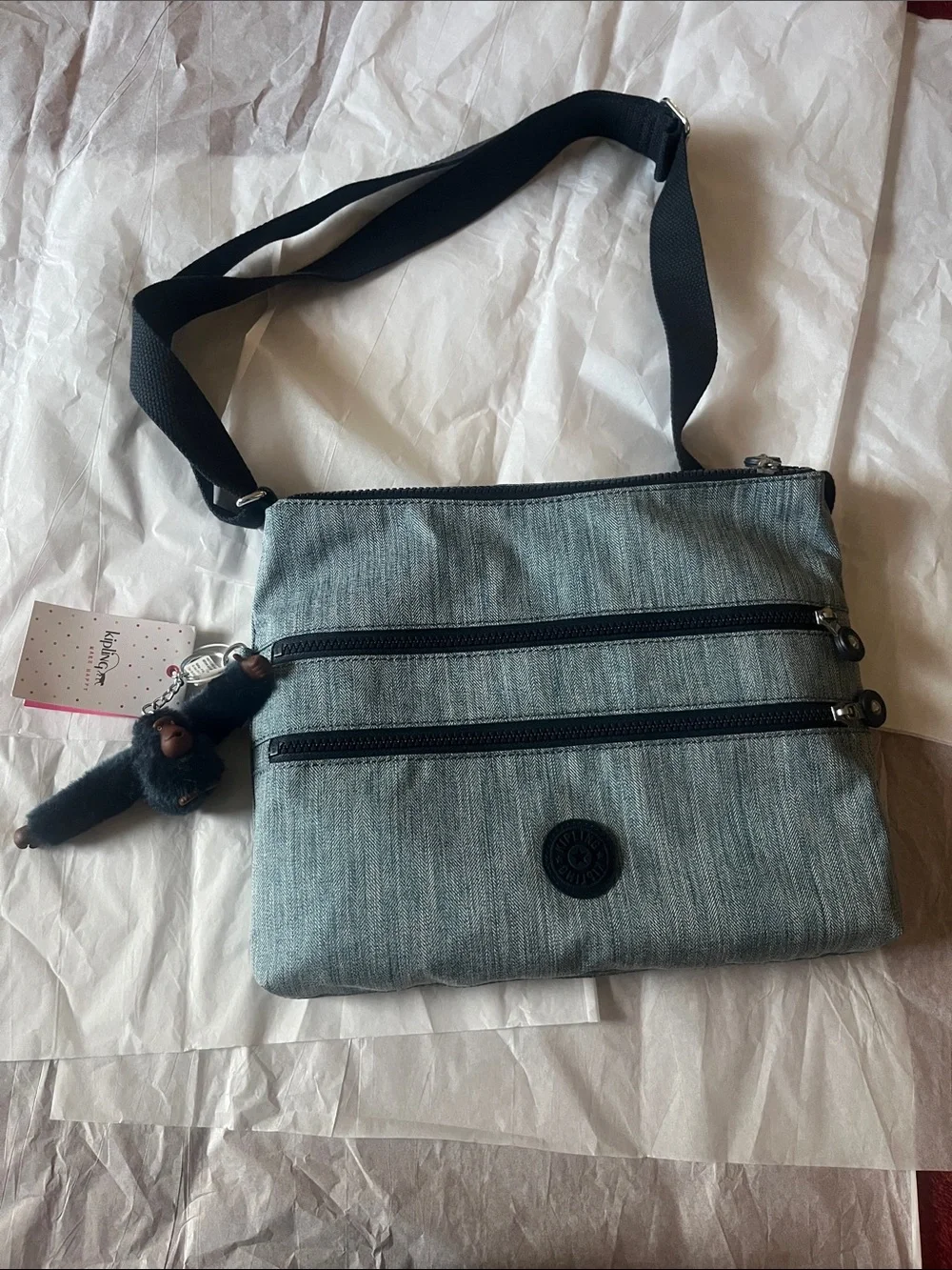 Kipling Alvar Heather Gray Crossbody